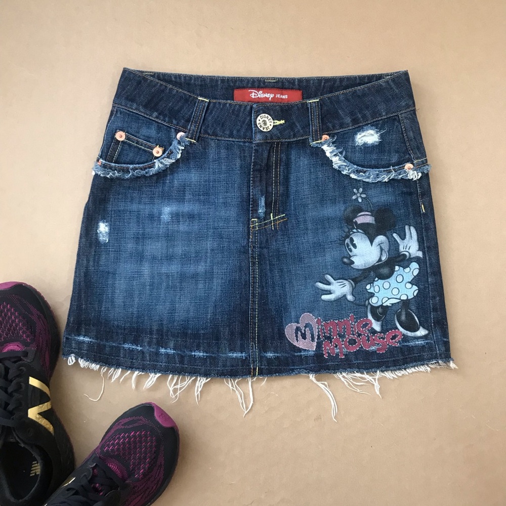 Disney Collection’s Denim Mini Skirt Minnie Mouse Siz… Gem